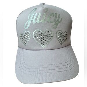 Juicy Couture Lavender Trucker Hat Silver Hearts Snap Back NWT’S Youth Girls Cap